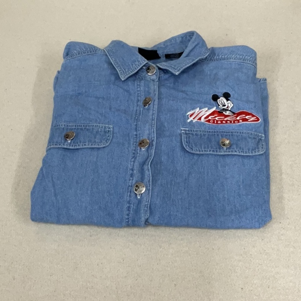 EUC woman’s Disney Mickey Mouse blue jean jacket